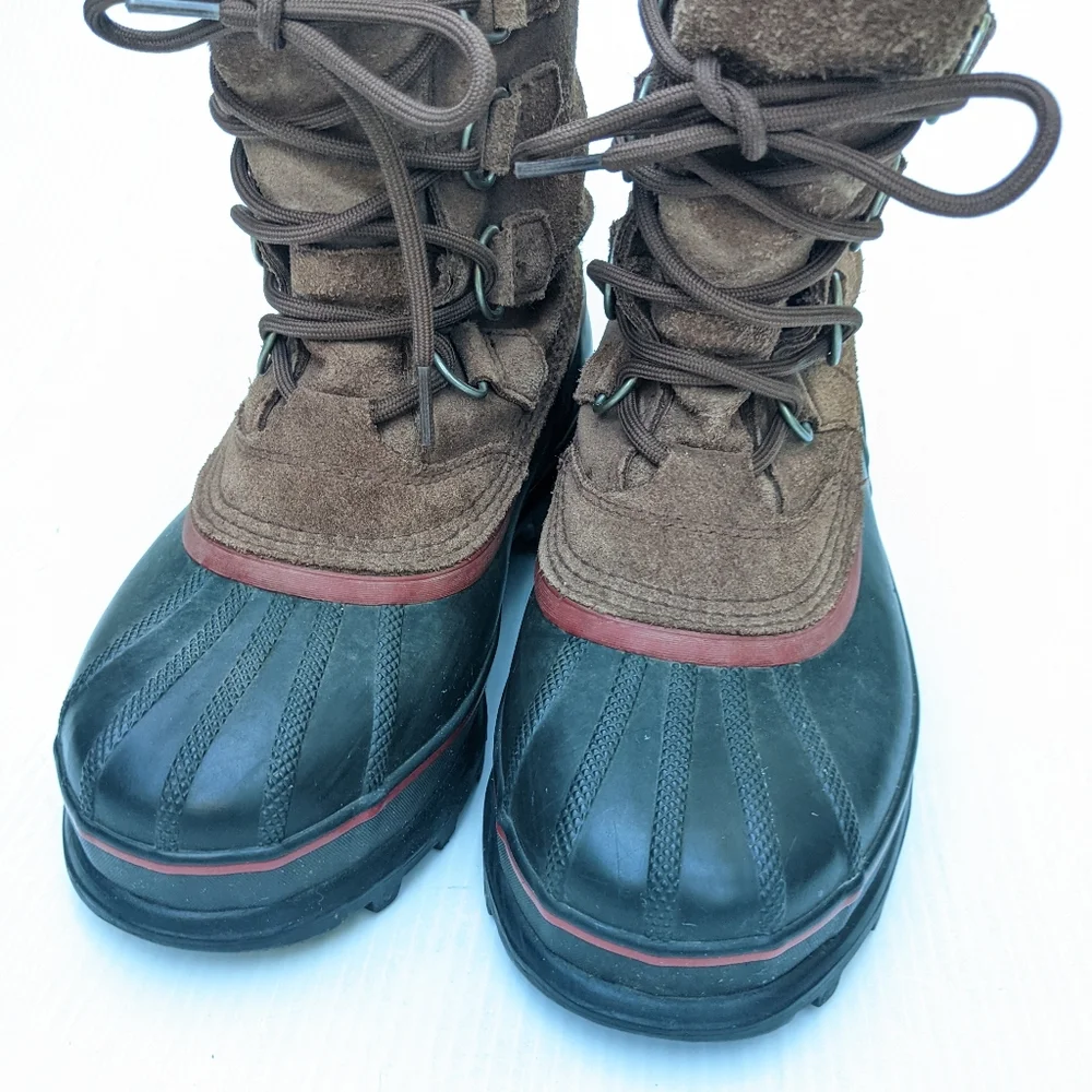 SOREL Sudbury II women's brown leather lace-up insulated winter snow duck boots